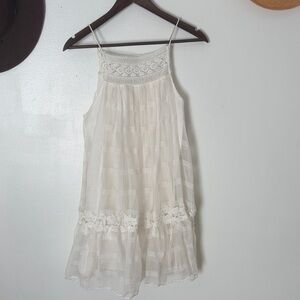 Zara Cream Crochet Yoke Sleeveless Summer Dress